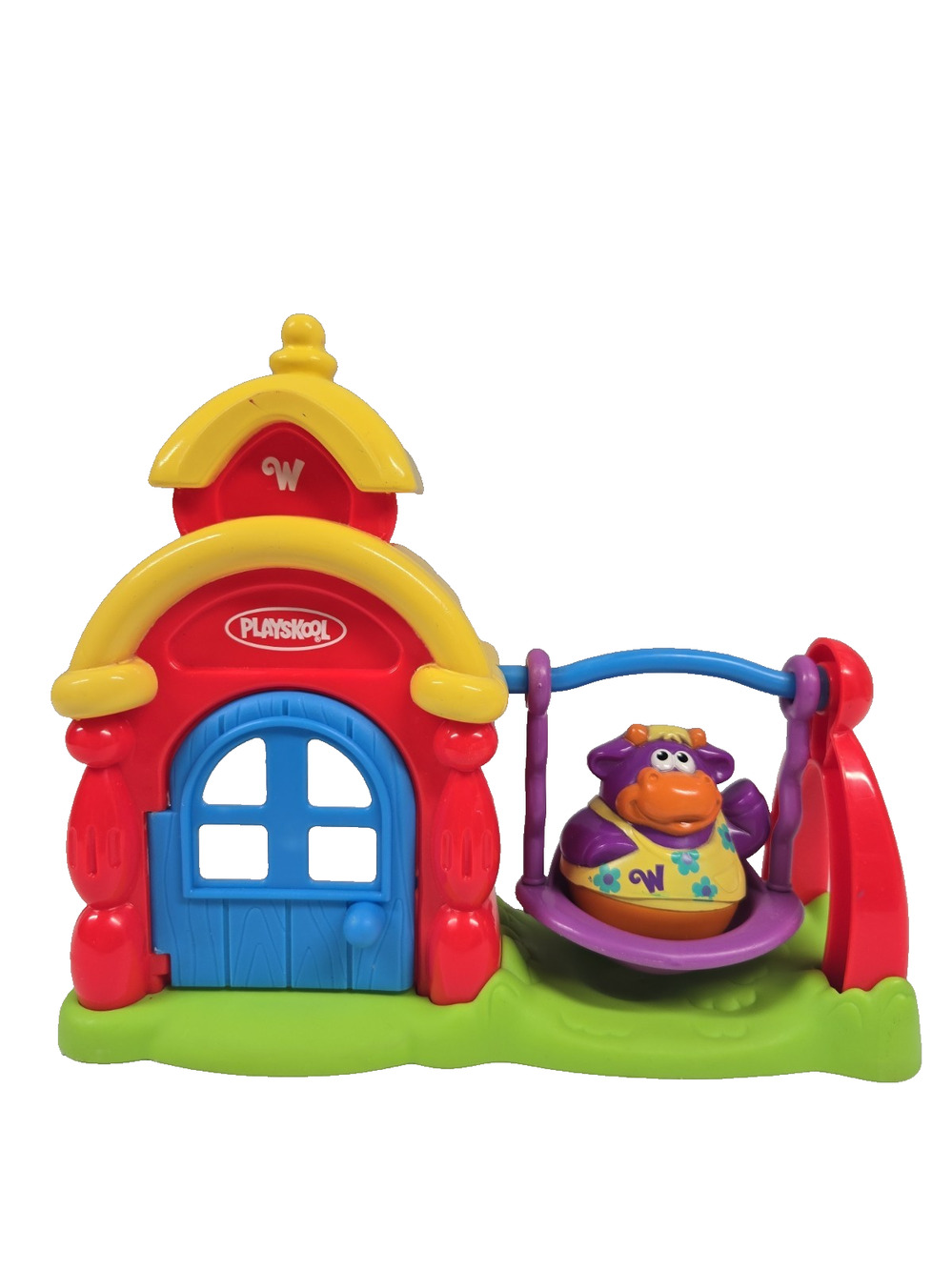 Fisher Price Weebles Play Set Vintage 2003 School House Swing Cow
